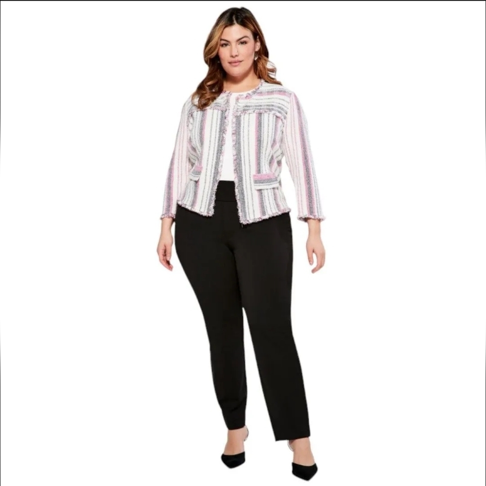 NWT Nic+Zoe Black Work-It Straight Leg Trouser Size 24W